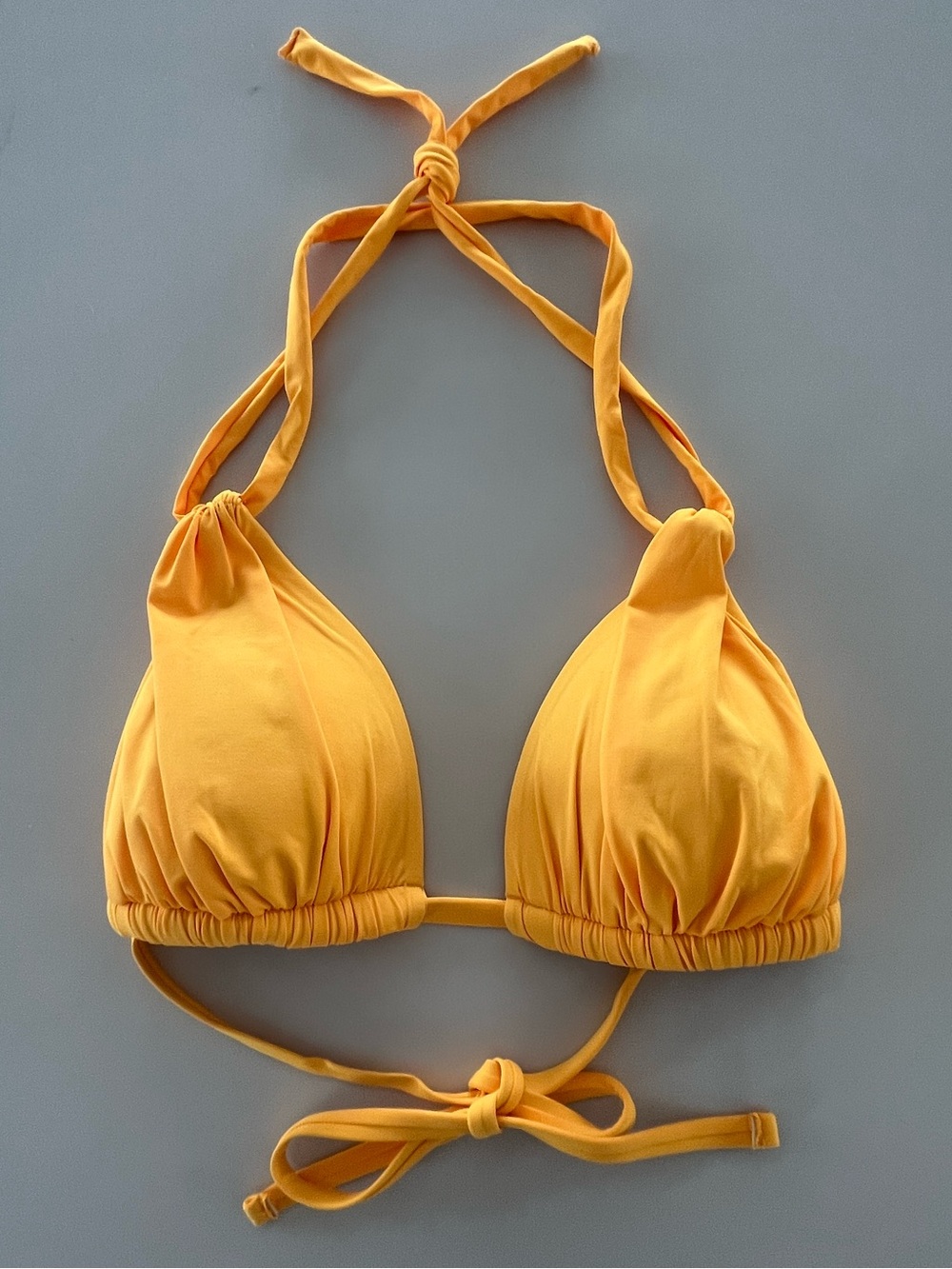 La Blanca Marigold Yellow Orange Halter Triangle Bikini Top Size 2 Like New - Picture 3 of 5